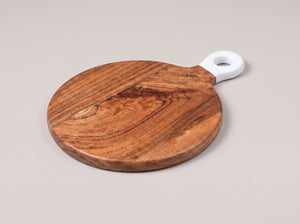 Round Small Board with White Enamel Handle