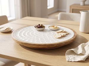 Lazy Susan Turntable with Pearl Enamel