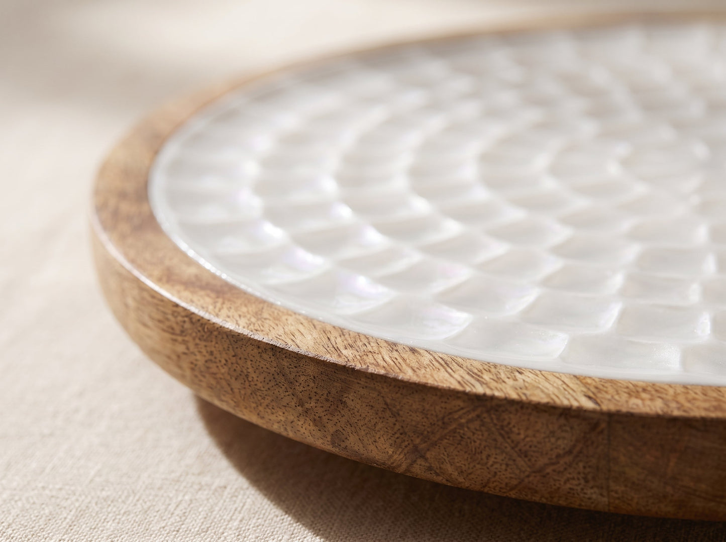 Lazy Susan Turntable with Pearl Enamel