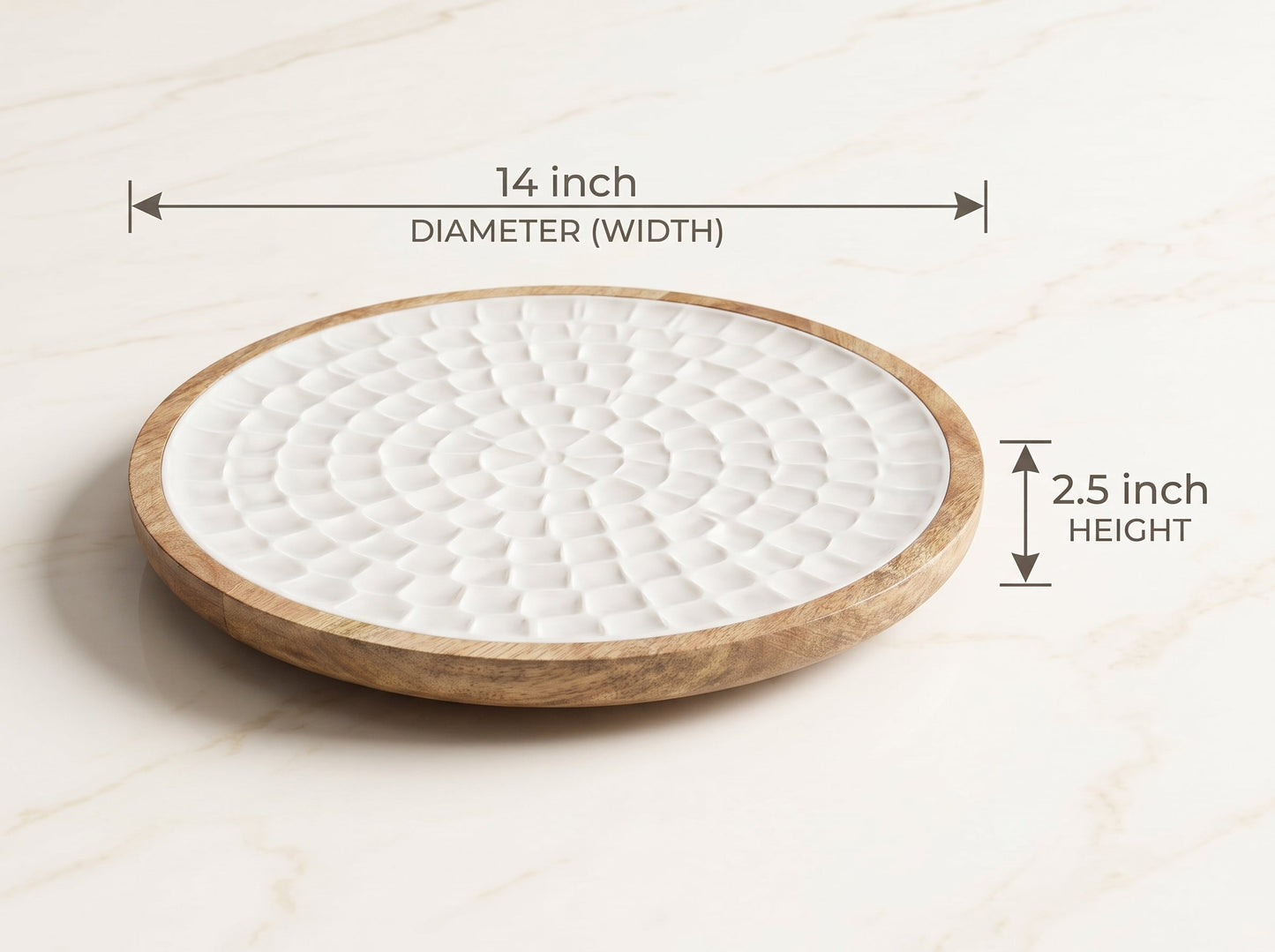 Lazy Susan Turntable with Pearl Enamel