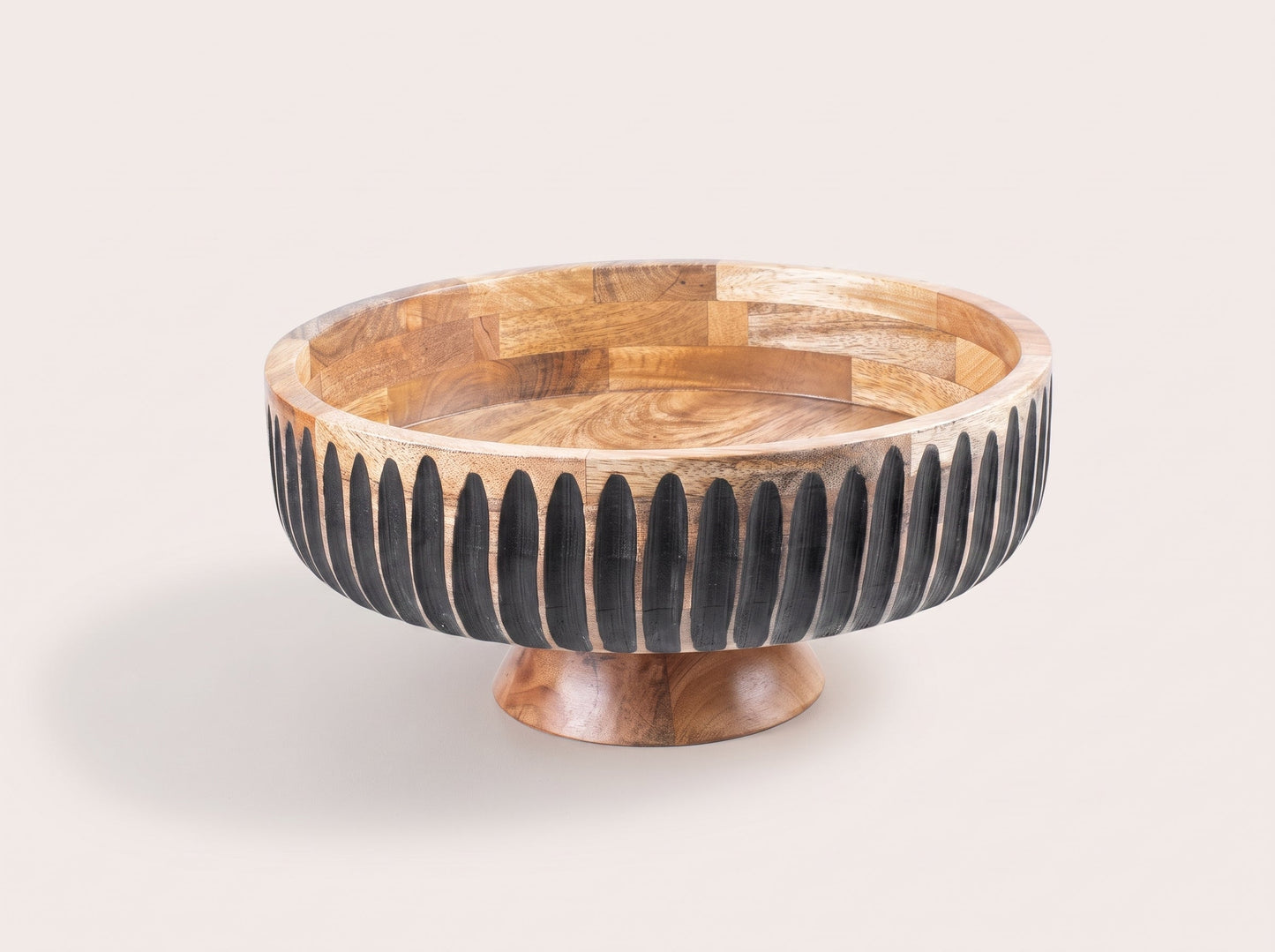 Large Flat Bowl with Black Lines