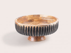 Large Flat Bowl with Black Lines
