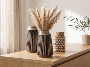 Tapered Vase with Black Lines, Small