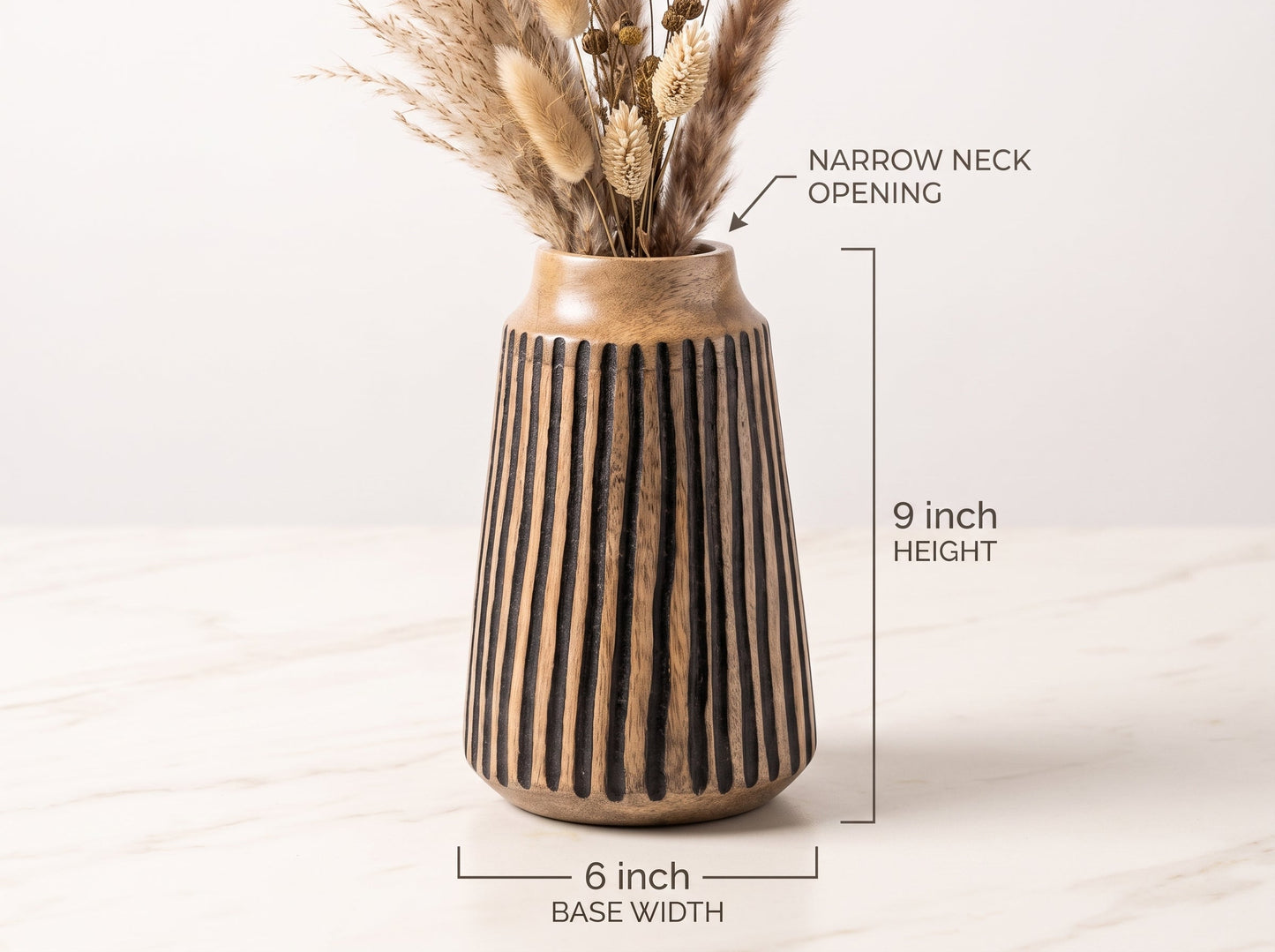 Tapered Vase with Black Lines, Small