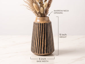 Tapered Vase with Black Lines, Small