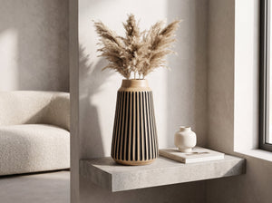 Tapered Vase with Black Lines, Large