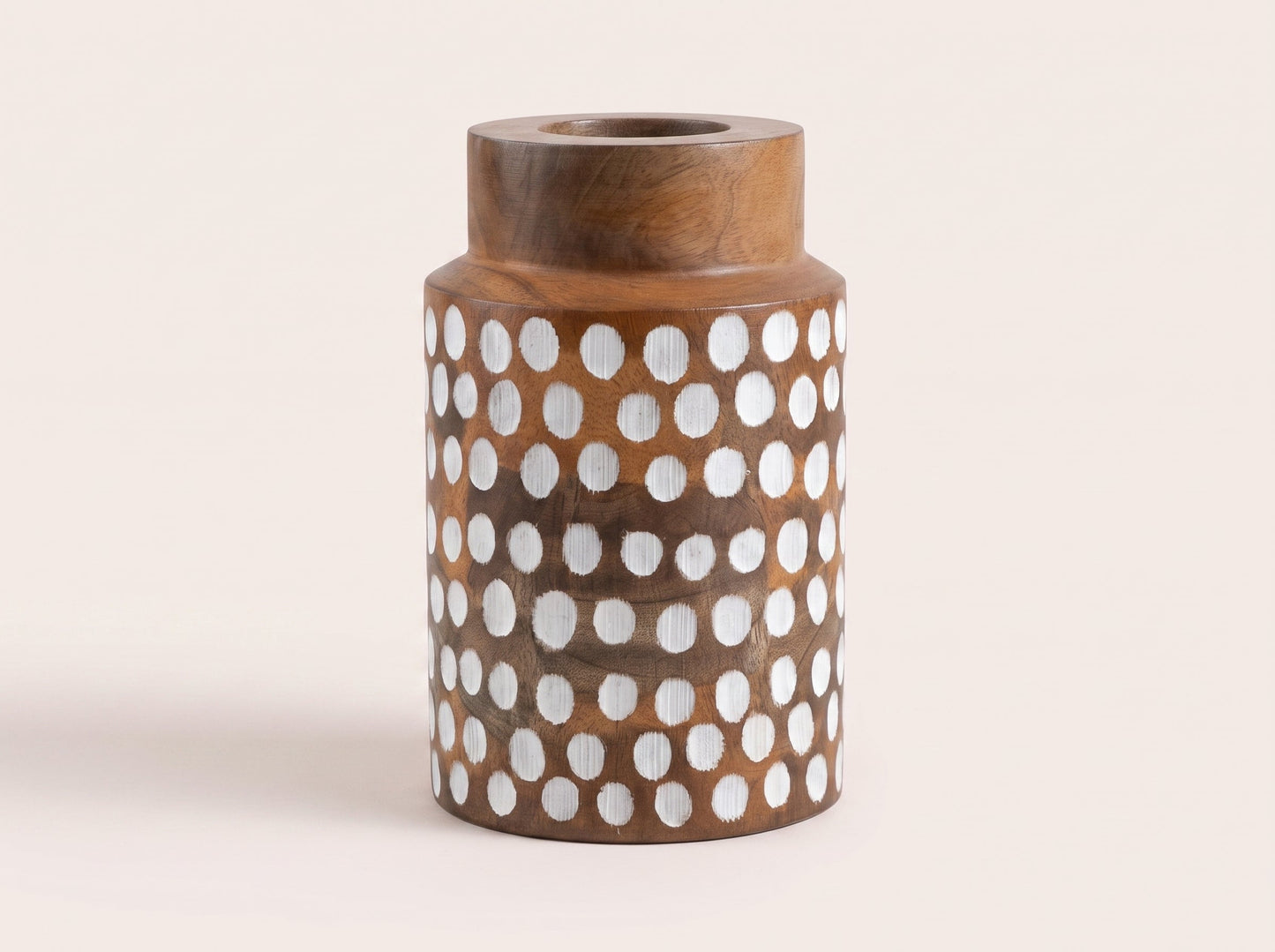 Straight Vase with White Polka Dots, Small