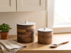 Wide Canisters with White Enamel, Set of 2 (Large and Small)
