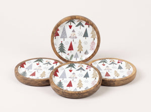 Coasters with Holiday Enamel, Set of 4