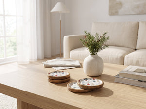 Coasters with Holiday Enamel, Set of 4