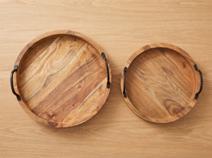 Round Trays with Handles, Set of 2