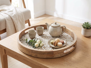 Round Tray with Cotton Mat, Small