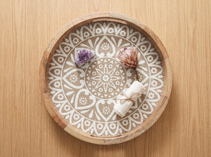 Round Tray with Cotton Mat, Small