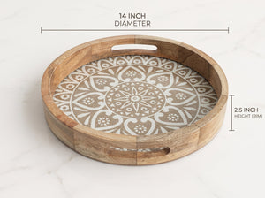 Round Tray with Cotton Mat, Small