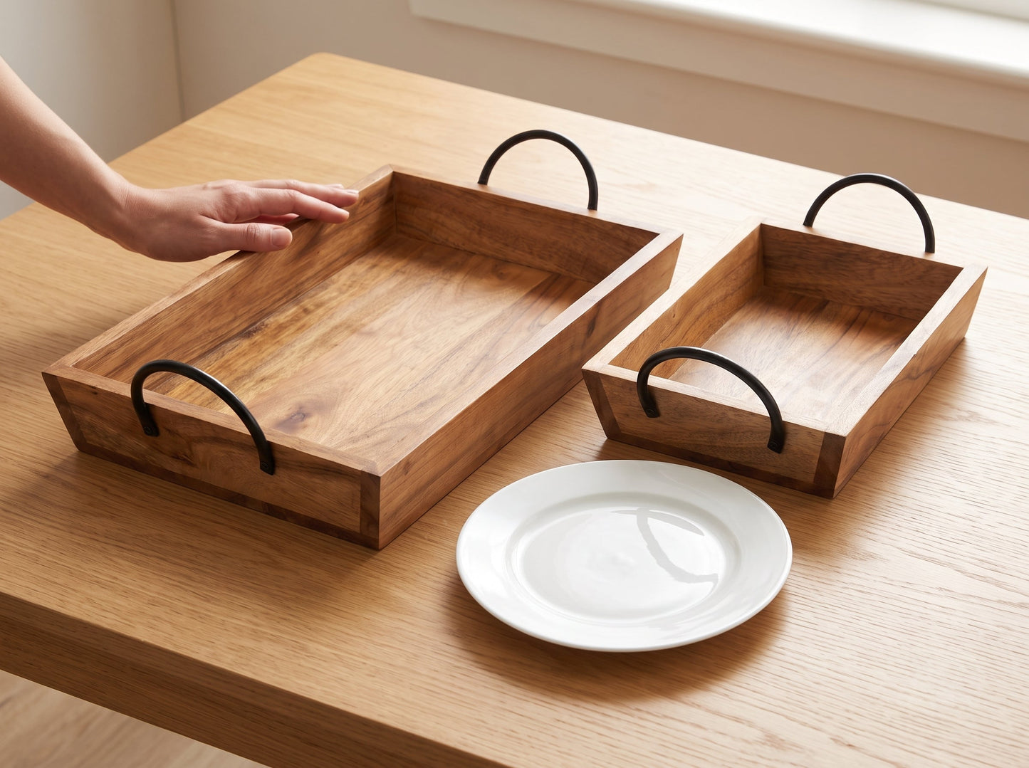 Large Trays with Handles, Set of 2