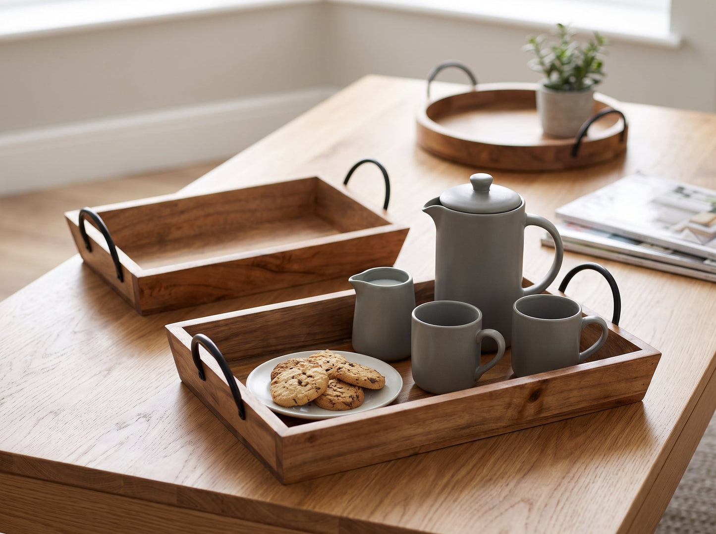 Large Trays with Handles, Set of 2