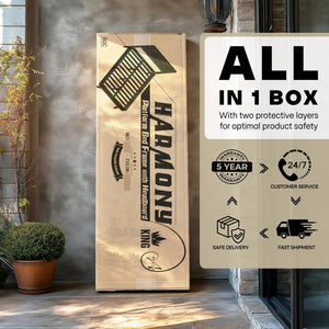 Acacia Harmony Solid Wood Platform Bed Frame with Headboard