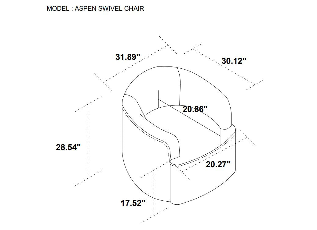 Aspen Swivel Chair |  Beige Buff