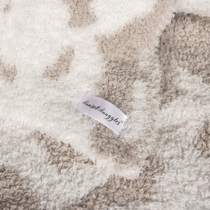 Blushing Beige & White Cow Print Toddler Blanket