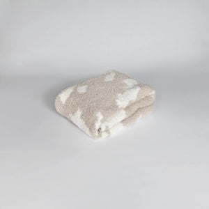 Blushing Beige & White Cow Print Toddler Blanket