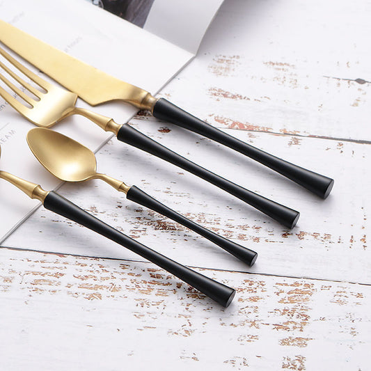 304 Stainless Steel Steak Cutlery Set - Knife, Fork, Spoon & Coffee Spoon-0