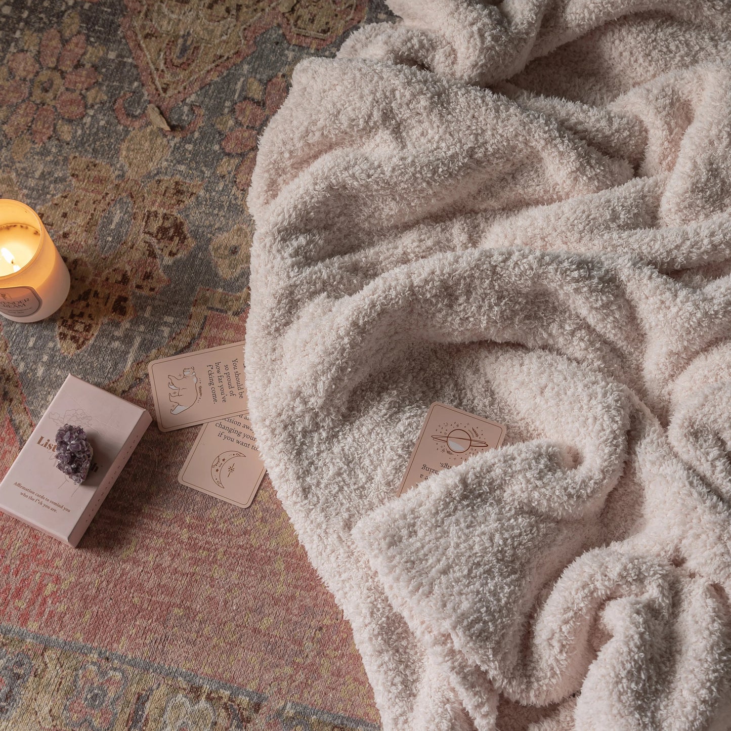 Primrose Pink Solid Double Layered Print Extended Throw