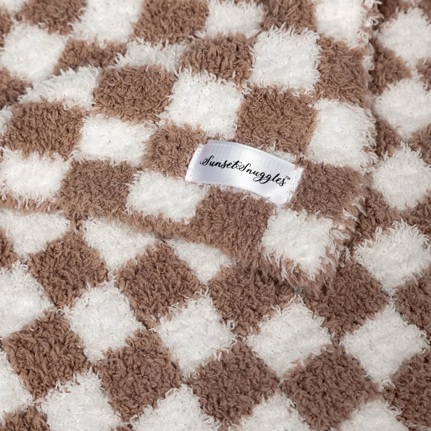 Chocolate Milk & White Check Print Lovey