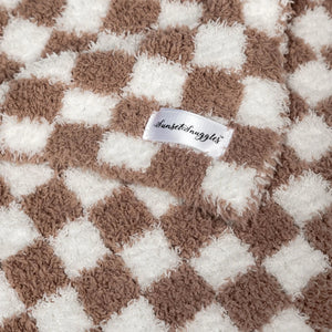 Chocolate Milk & White Check Print Lovey