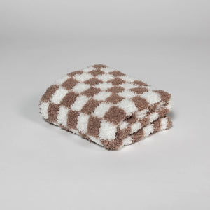 Chocolate Milk & White Check Print Lovey