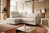 Barea 3 Seater Storage Sleeper Chaise Sofa - Beige