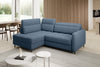 Barea 3 Seater Storage Sleeper Chaise Sofa - Soft Blue
