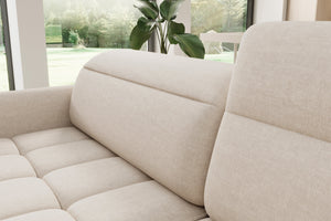 Barea 3 Seater Storage Sleeper Chaise Sofa - Beige