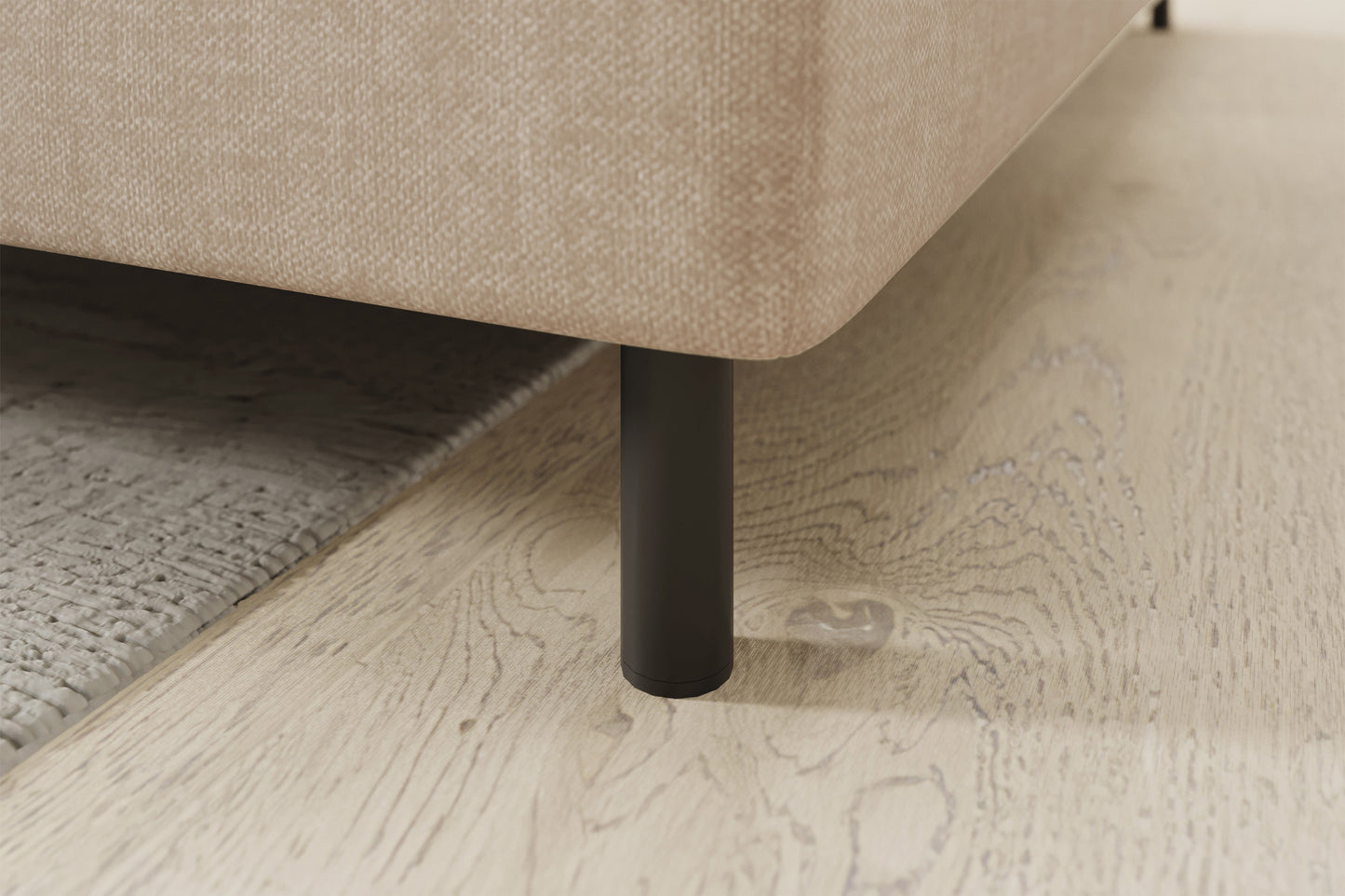 Barea 3 Seater Storage Sleeper Chaise Sofa - Beige