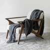 Charcoal Ribbed Extended Throw