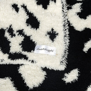 Tap Shoe & Baby's Breath Cow Print Lovey Baby Blanket