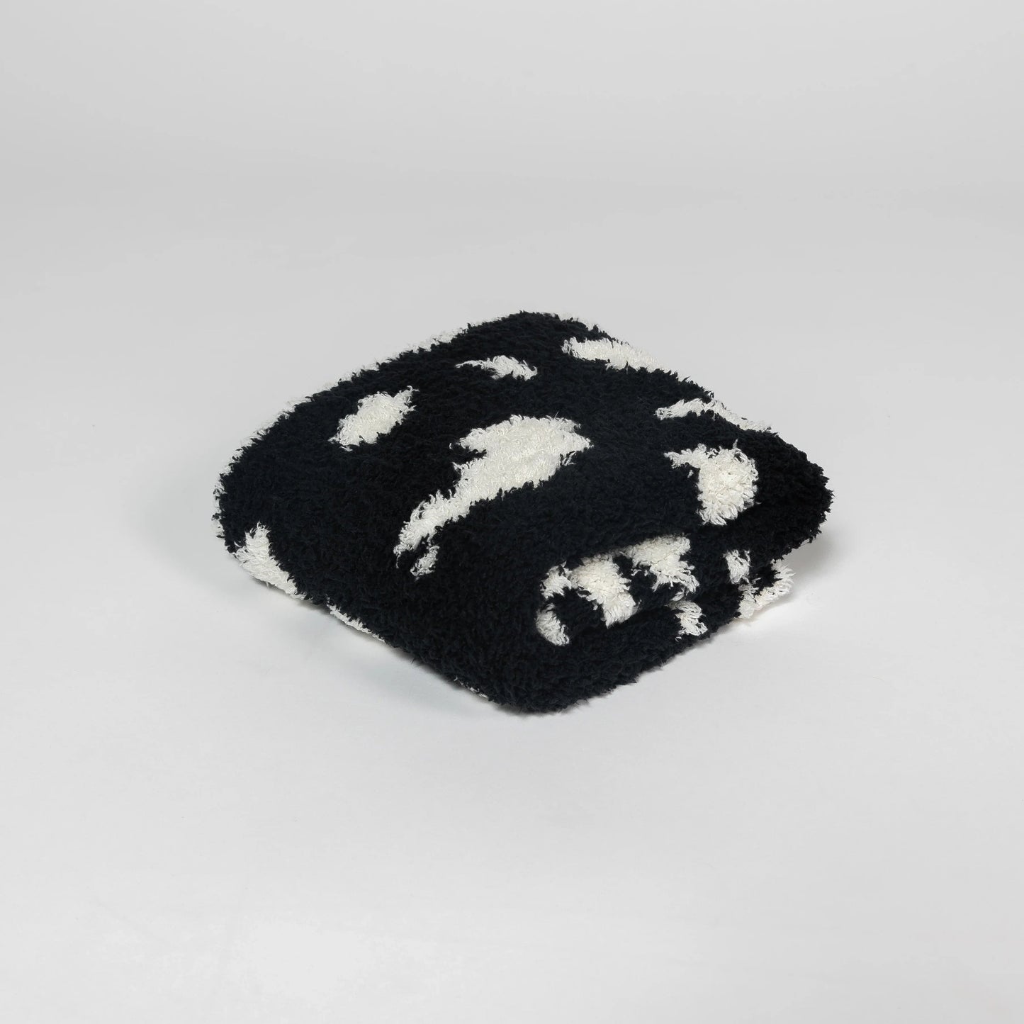Tap Shoe & Baby's Breath Cow Print Lovey Baby Blanket