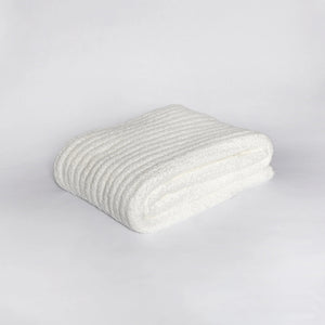 White Ribbed Extended Throw