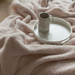 Primrose Pink Solid Double Layered Print Extended Throw