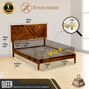 Sierra Deluxe Solid Wood Bed Frame