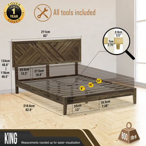 Sierra Deluxe Solid Wood Bed Frame