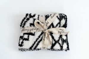 Black & White Diamond Tile Lovey Baby Blanket