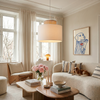 Duo White Jute Scandinavian Pendant Ceiling Light for Kitchen Island, Dining Room & Natural Interiors