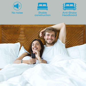 Acacia Harmony Solid Wood Platform Bed Frame with Headboard