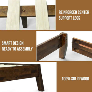 Acacia Serenity Deluxe Wood Platform Bed Frame - Elegant and Durable Design