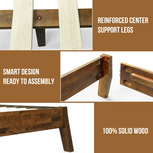 Acacia Serenity Deluxe Wood Platform Bed Frame - Elegant and Durable Design