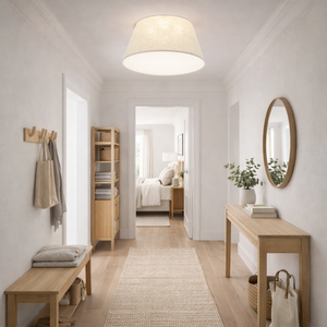 FORMO Linen Flush Mount Ceiling Light for Bedroom, Hallway & Living Room