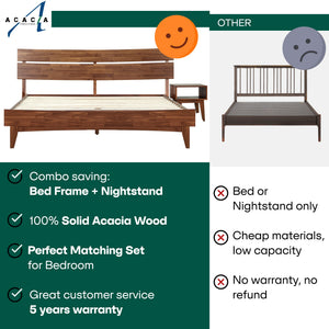 Aurora Solid Wood Bed Frame