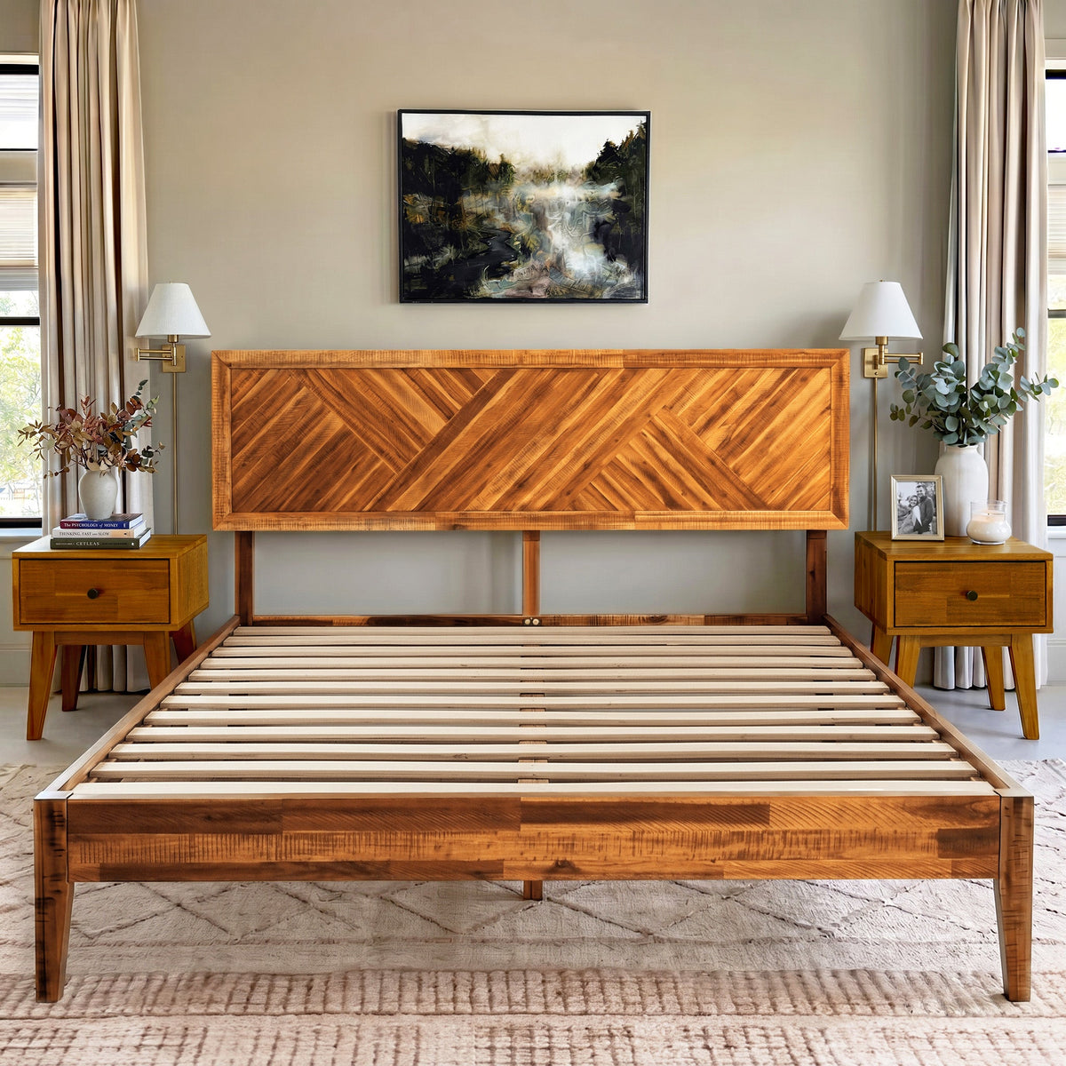 Sierra Deluxe Solid Wood Bed Frame