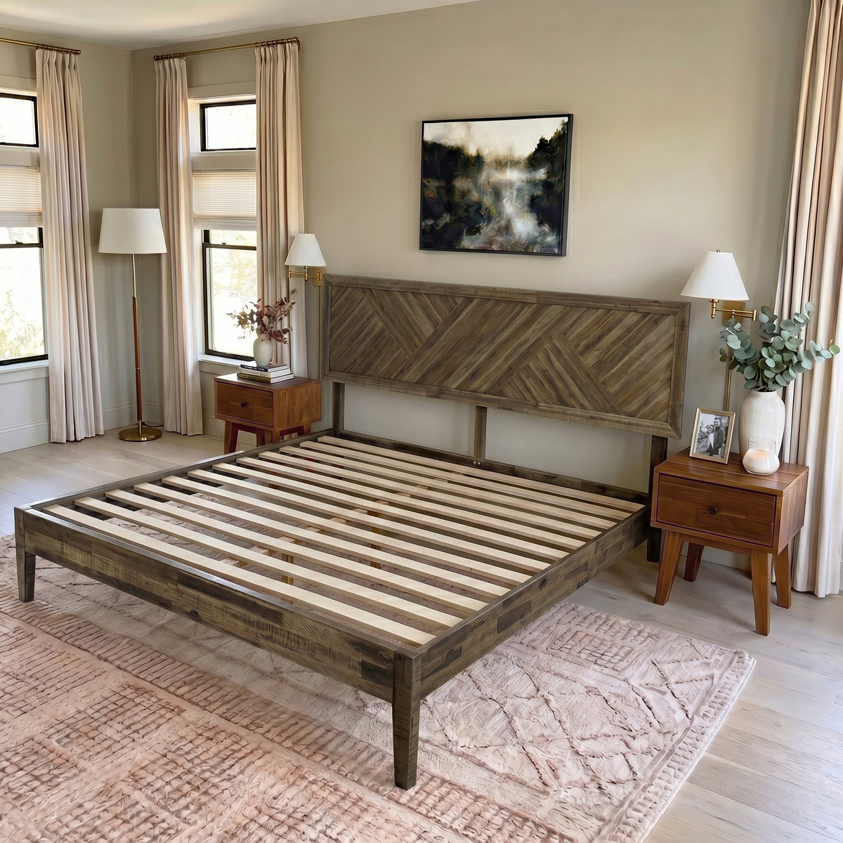 Sierra Deluxe Solid Wood Bed Frame