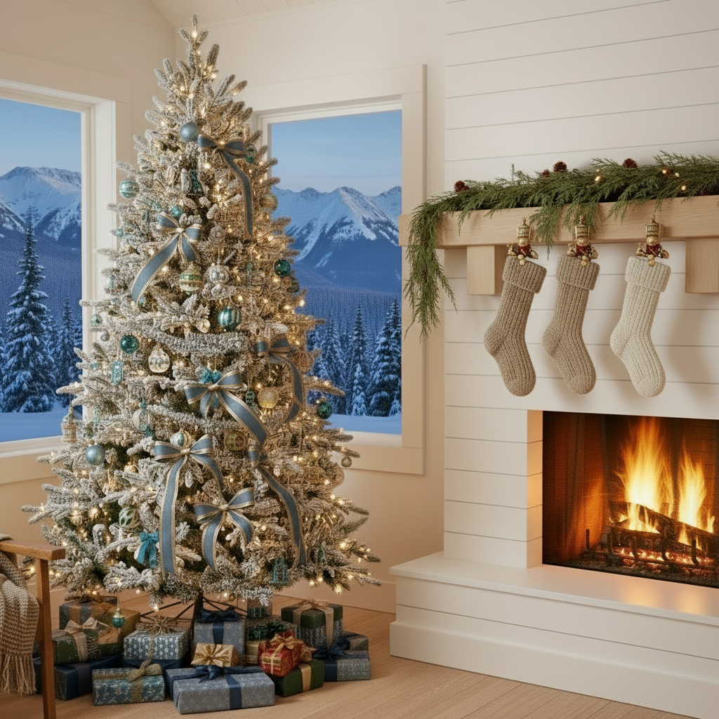 Snow Pine Christmas Tree| with LED Lights